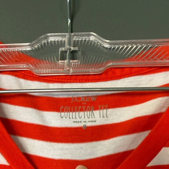 J. Crew Women’s Red and White Striped Collectors Tee with crab - Picture 2 of 4